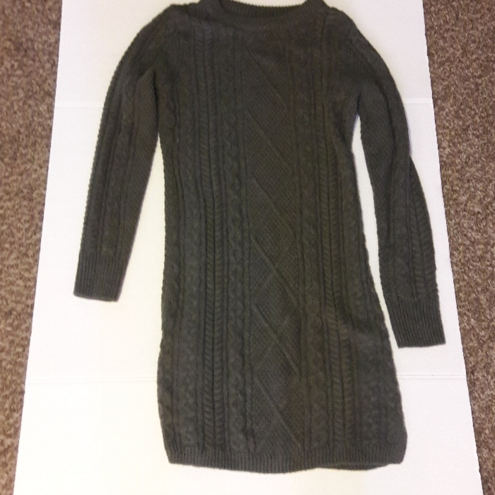 Army green sweater dress